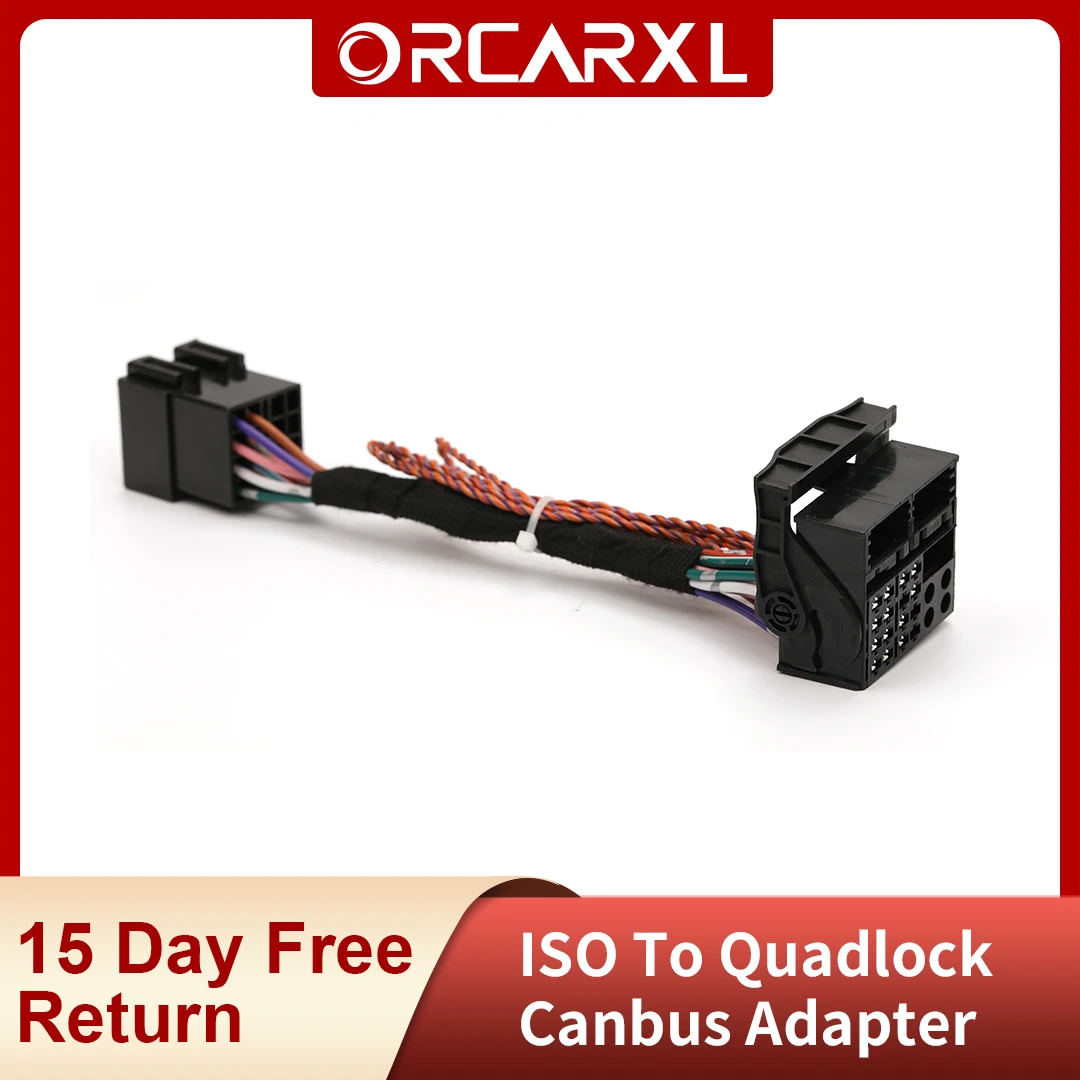 ISO to Quadlock Canbus Adapter RCD330 Plus RCD510 Conversion Cable for VW Golf Jetta Polo Tiguan Passat CC Upgrade