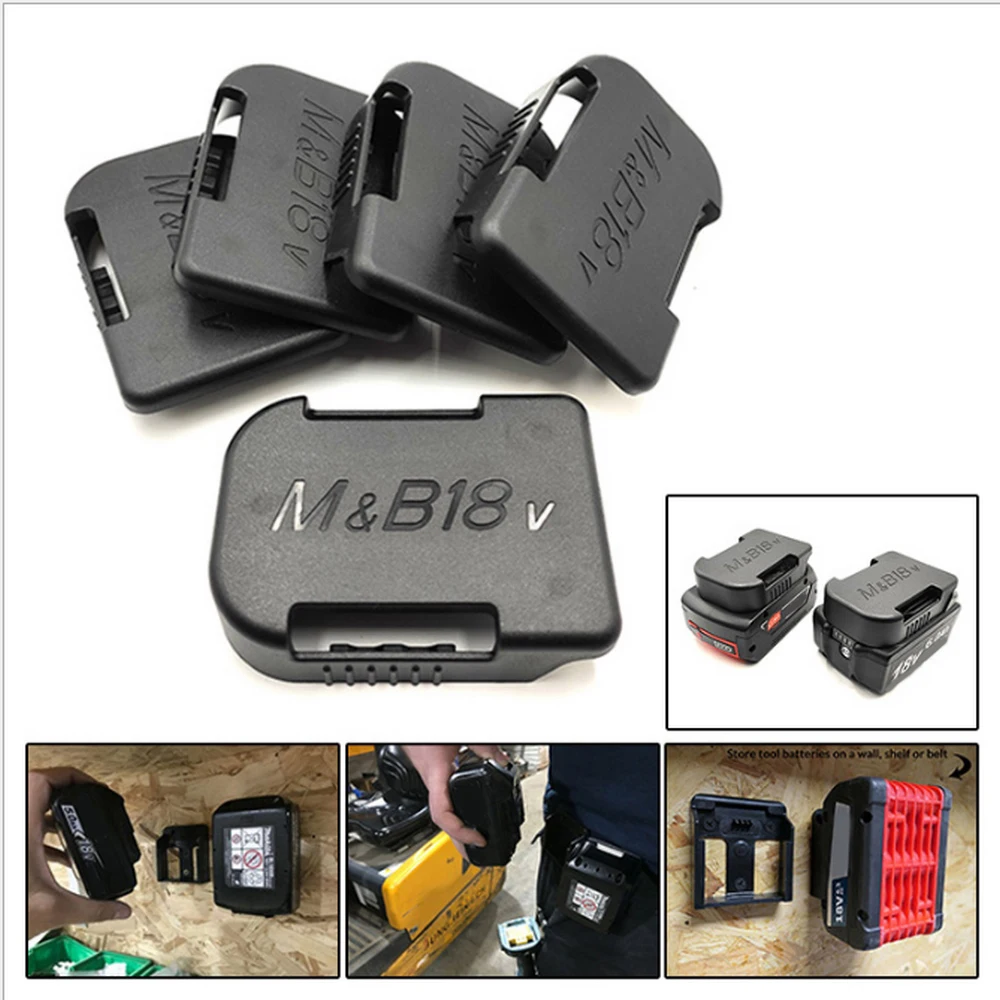 2 in 1 Universal Lithium Battery Storage Rack Bracket Seat Slot Belt Suspension Buckle For Makita/Bosch/Milwaukee M18 14.4V/18V