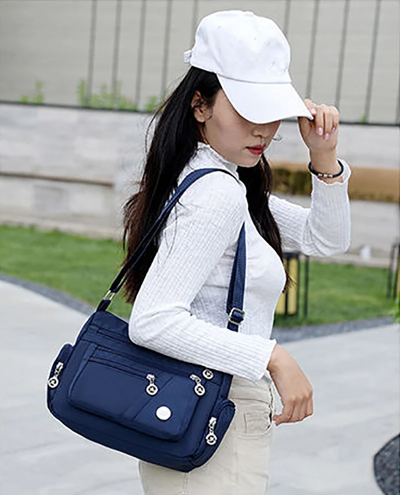 Neue Casual Große Kapazität Schulter Taschen Für Frauen Wasserdichte Oxford Multi-Zipper Umhängetasche Für Mutter Einkaufen Handtasche – Detail 10