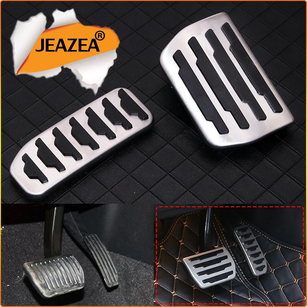 JEAZEA Car Pedals For Land Rover Jaguar F-PACE Range Rover Stainless Steel Brake Gas Fuel Brake Footrest Pedal Protection Cover