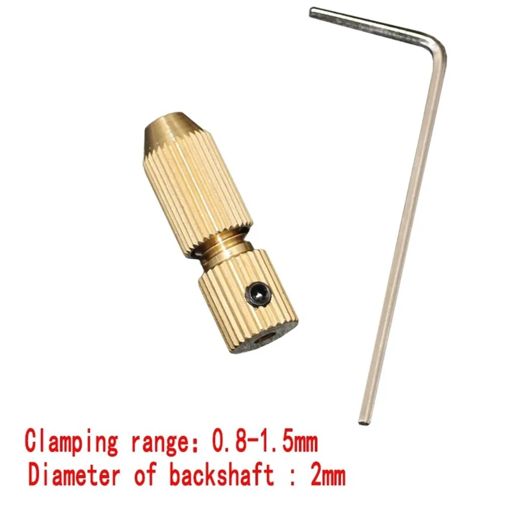 2.3mm Brass 2.35mm Drill Chuck Electric Motor Shaft Clamp Fixture Chuck 0.8mm-1.5mm Drill Bit With Small Wrench