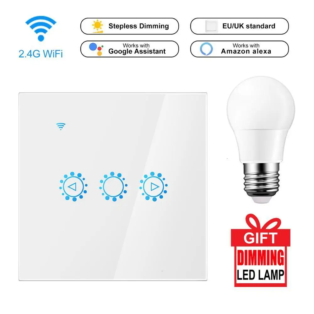 Led Dimmer 220V/110V Ewelink Wifi Dimmer Switch Smart Touch light switch Bulb Dimmer work With  Alexa Google Assistant