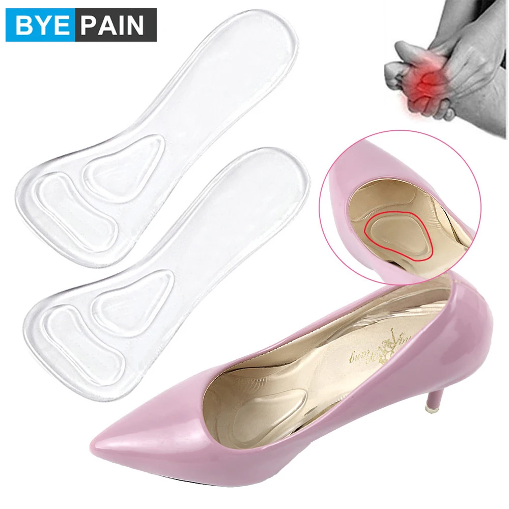 1 Pair Foot Massage Care 3/4 High Heels Insoles Silicone Foot Cushion Arch Support Shoes Pads Transparent Shoes Pads