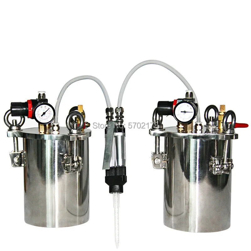 Manual high-flow filling machine two-component dispenser crystal glue silicone machine with 4L pressure tanks