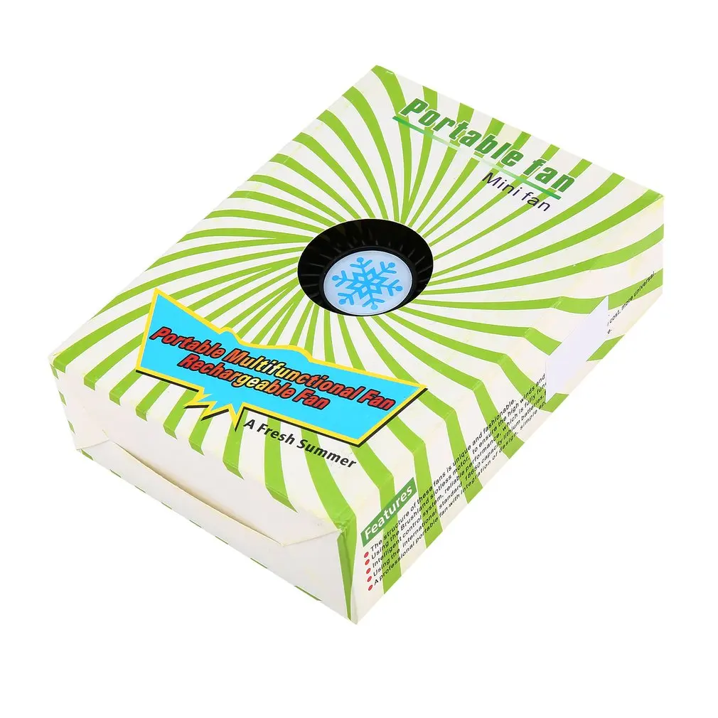 Portable Mini LED Fan Air Cooler Battery Operated USB Charging Desktop 3 Mode Speed Regulation LED Lighting Function