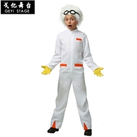 New back to the future Dr. emmett brown cosplay attire for the boy halloween rpg playing party fantasy suit adult attire