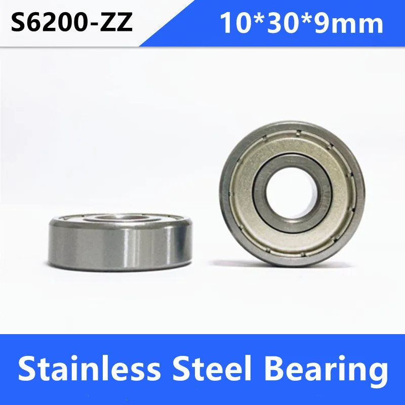 

10pcs/lot ABEC-5 S6200ZZ S6200 ZZ 10*30*9mm Stainless steel Ball bearing Deep Groove Ball Bearings 10x30x9mm 6200