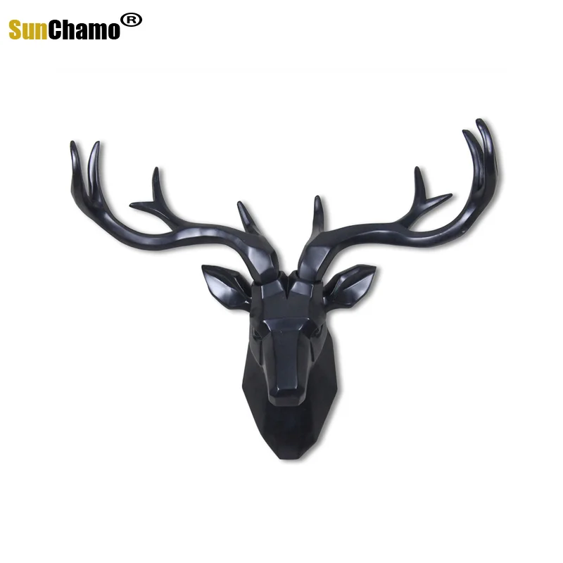 Home Decoration Accessories Geometric Deer Head Statue Decorations Sculpture Estatuas Decorativas Para Casa Gift Tabletop Decor