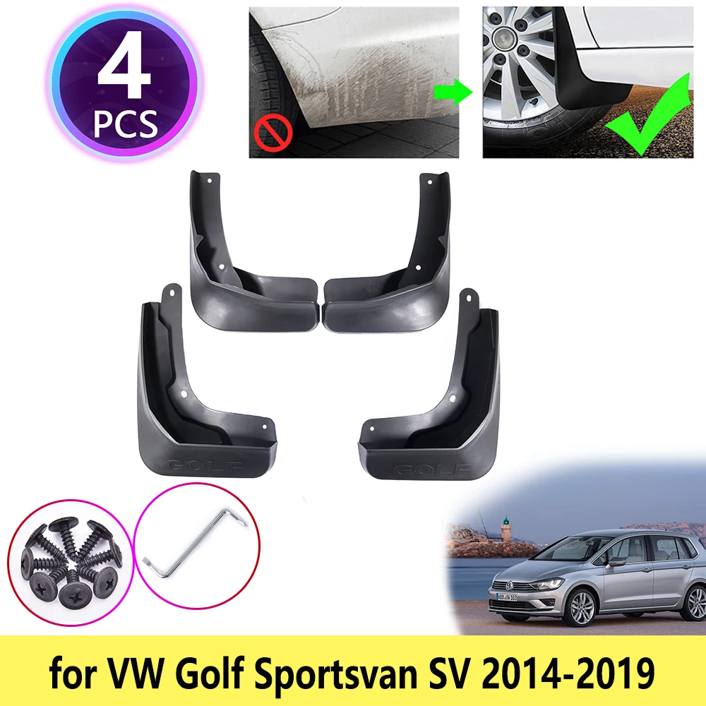 

for VW Volkswagen Golf Sportsvan SV 2014 2015 2016 2017 2018 2019 Mudguards Mudflap Fender Mud Flaps Baffle Splash Accessories