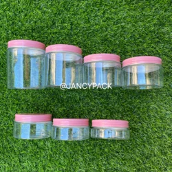 50g-250g Clear Plastic Jar And Lids Empty Containers Aluminum Cap Cosmetic Tin Pot Lip Balm Jar Oil Wax Container