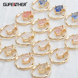 GUFEATHER M786,jewelry accessories,pass REACH,nickel free,18k gold plated,zircon pendant,jewelry making,diy earrings,10pcs/lot