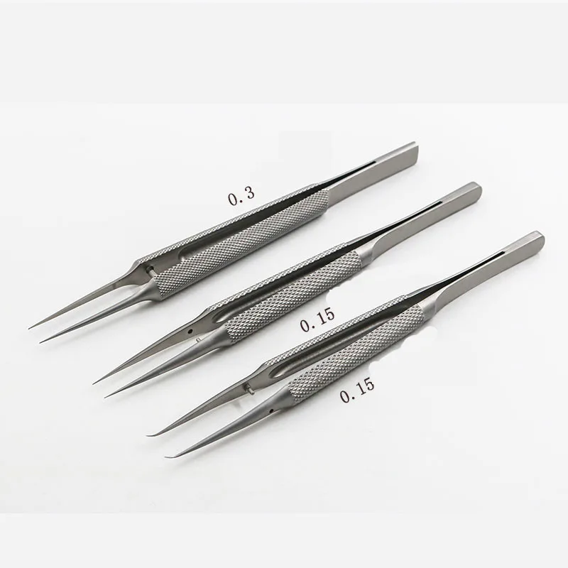 The new round handle micro tweezers 150 straight toothed hand surgery 0.15 line tweezers electronic tweezers ophthalmic microsco