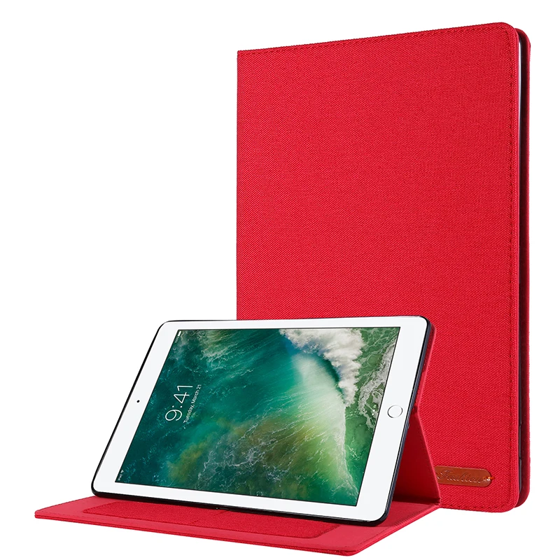 Folio dobrável algodão fabirc couro casos com slot para carteira para ipad 10.2 2019 gen 7th 10.2 2021 2020 smart cover + stylus