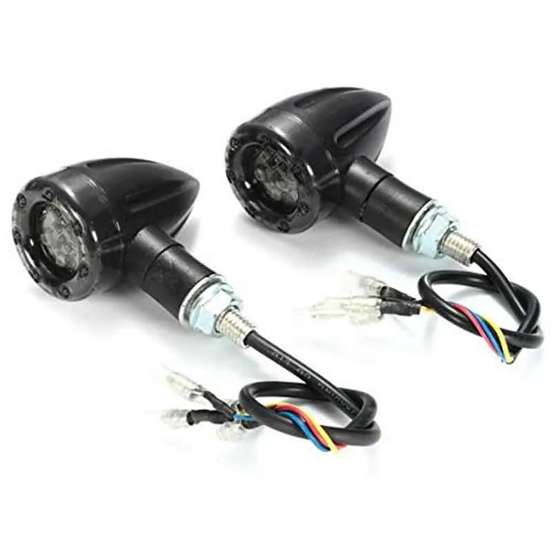 2PCS Universal Motorcycle LED Turn Signal Indicators Light Brake Rear Running Lamp Red Amber Motorcycle Accessories