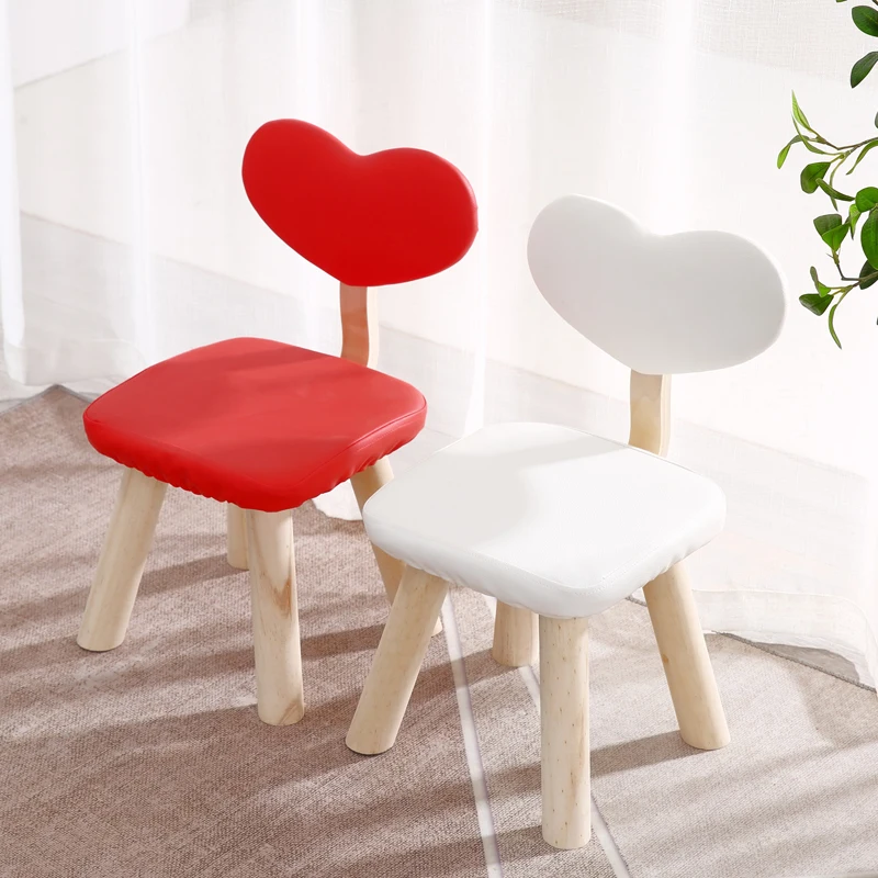 Creative Children Chair Wood With Heart Pattern Living Room Shoes Bench Children Household Chair Stools meubles de salon