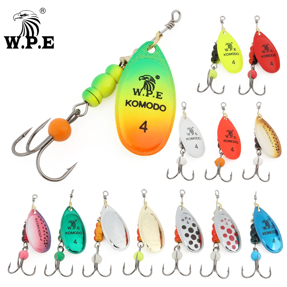 W.P.E 1pcs Spinner Lure 3#/4#/5# Spoon Fishing Lure 6.8g/9.5g/13.4g Brass Copper Metal Treble Hook Bass Lure Fish Tackle Pesca