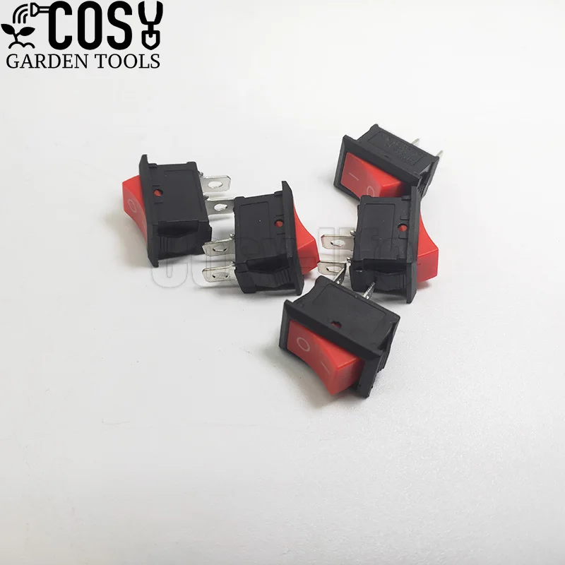 5 PCS/LOT KCD1 2 Pin 21*15mm Snap-in ON-OFF Boat Car Rocker Button Switch 6A/250V AC 10A/125V AC With Red Power Switch