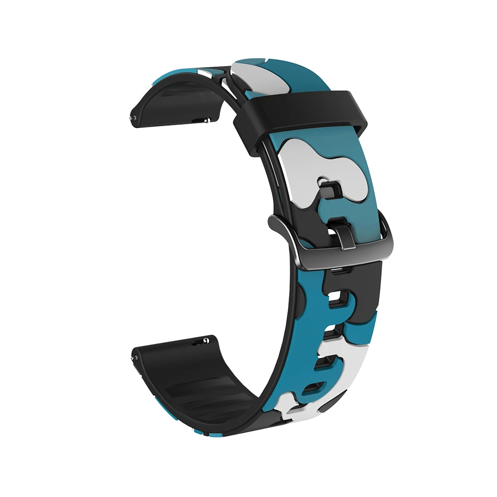20mm 22mm Camouflage Silicone Strap For Samsung Galaxy Watch 42mm 46mm Active 2 Gear S3 Smart Watch Band for Galaxy Watch 3/4/5