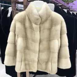 Women's New Natural Mink Fur Jacket Real Mink Fur Jacket Short Mink Coat Fashion Warm Casual Jacket