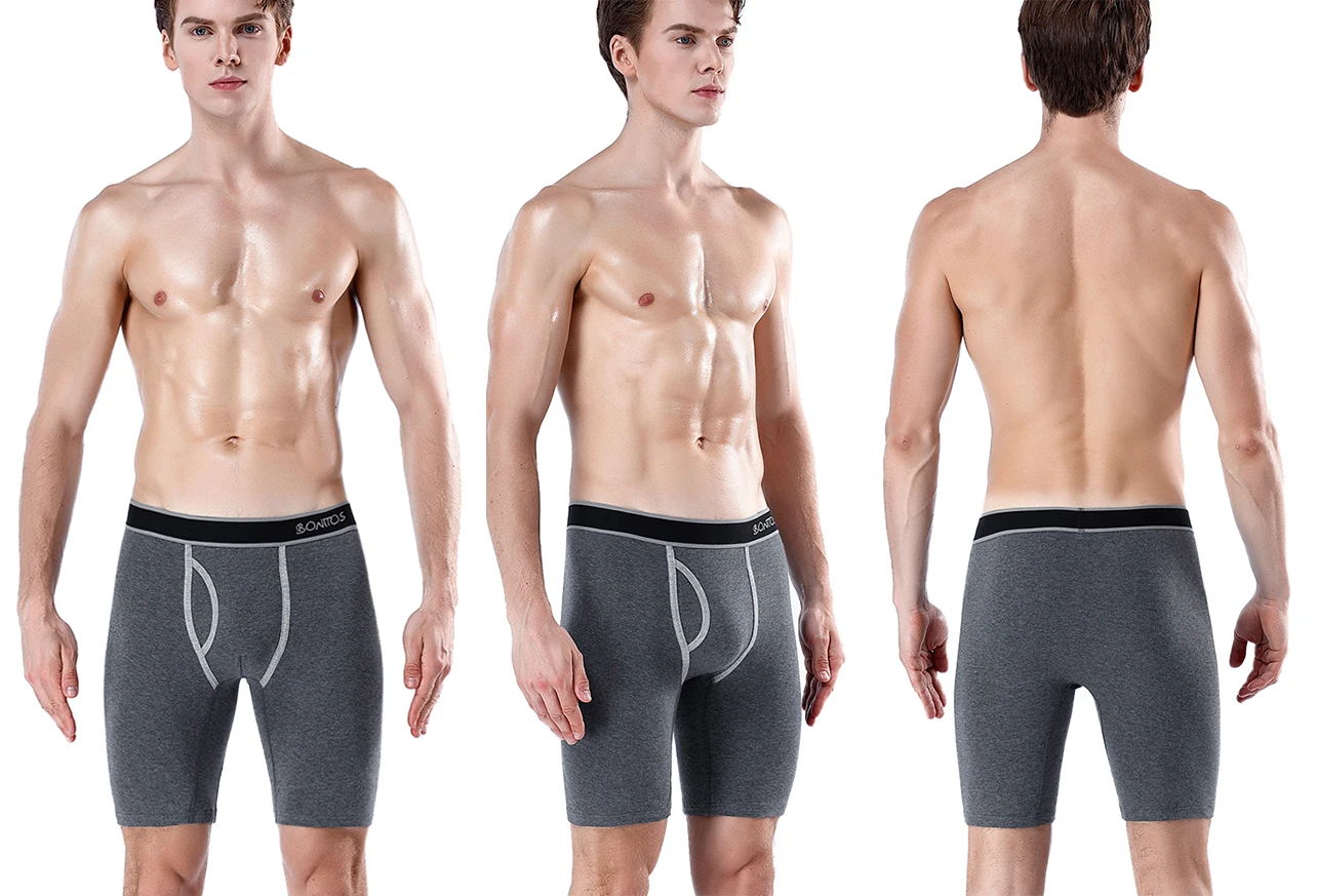 4 stücke Lange Baumwolle Unterwäsche Mann Boxer Sexy Schlüpfer der Männer Seite Öffnung Höschen Für Männer Sport Unterhose Männlich Marke badehose Shorts – Detail 10