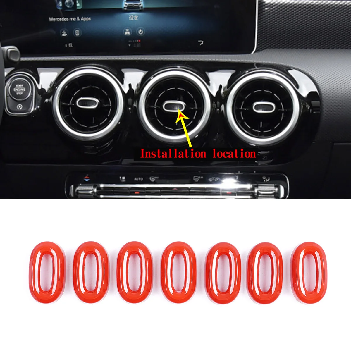 

Car Styling Air Outlet Adjusting Rod Cover Decorate Casing Caps For Mercedes-Benz A-Class B-Class GLA/GLB/CLA ABS Red Sport
