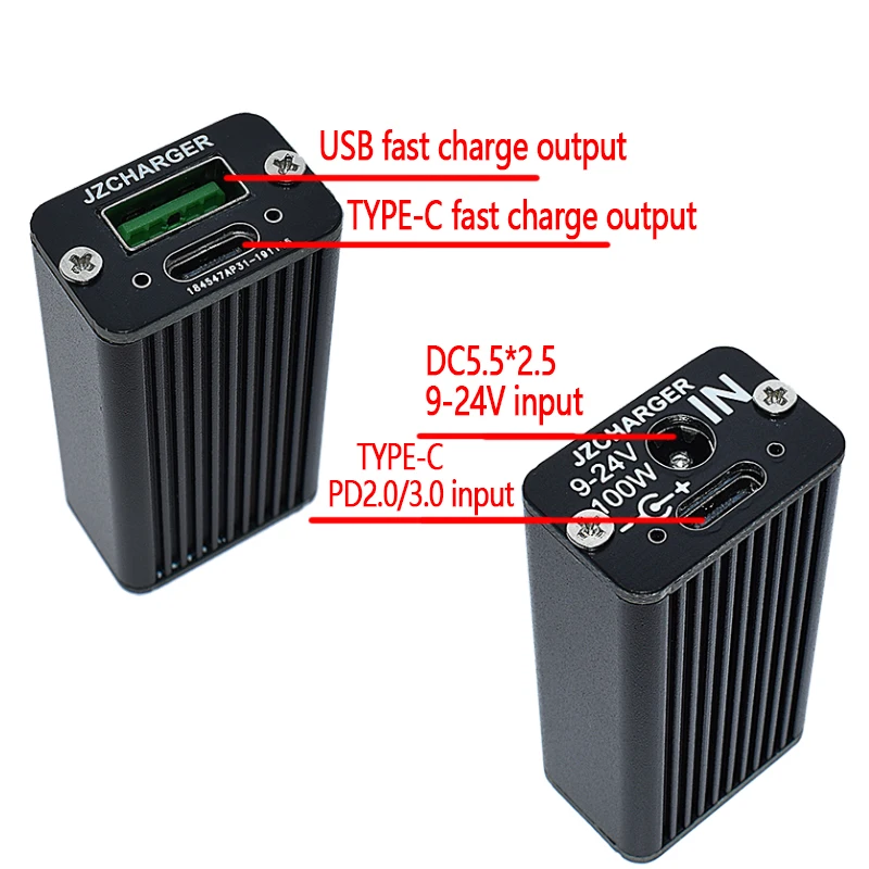 100W Super flash Fast charging QC battery USB CAR charger DC+PD to Full protocol pd + port VOOC QC4.0 PD3 FOR notebook DC POWER