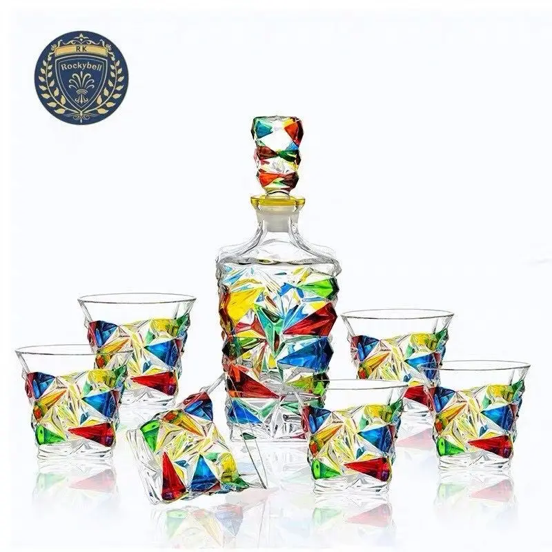 

Crystal Home Bar Glass Sets 6 Shot Glass Dispenser Whiskey Decanter Bar Accessories Kieliszek Do Wina Wine Accessories BD50BS