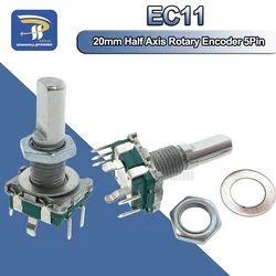 5PCS/LOT Half Rotary Encoder Code Switch/EC11/ Digital Potentiometer With Switch 5Pin Handle Length 20mm DIY