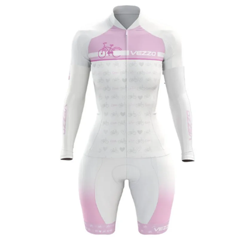 2023 VEZZ0 Clothes Cycling  Jersey Women's Professional Long Sleeved Skinsuit Sets Conjunto Feminino Ciclismo Triathlon Jumpsuit