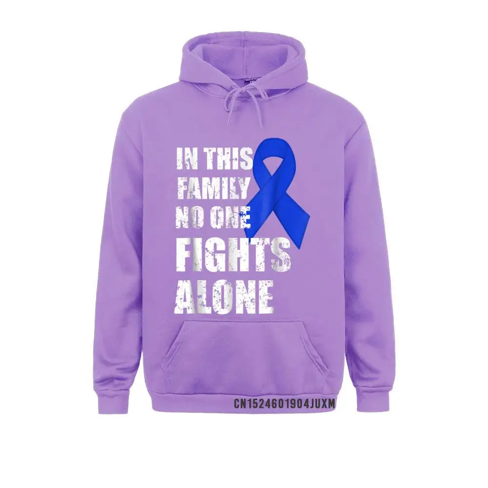 In This Family No One Fights Alone Colon Cancer Manga Hoodies On Sale Design Long Sleeve Mens Sweatshirts Print Hoods