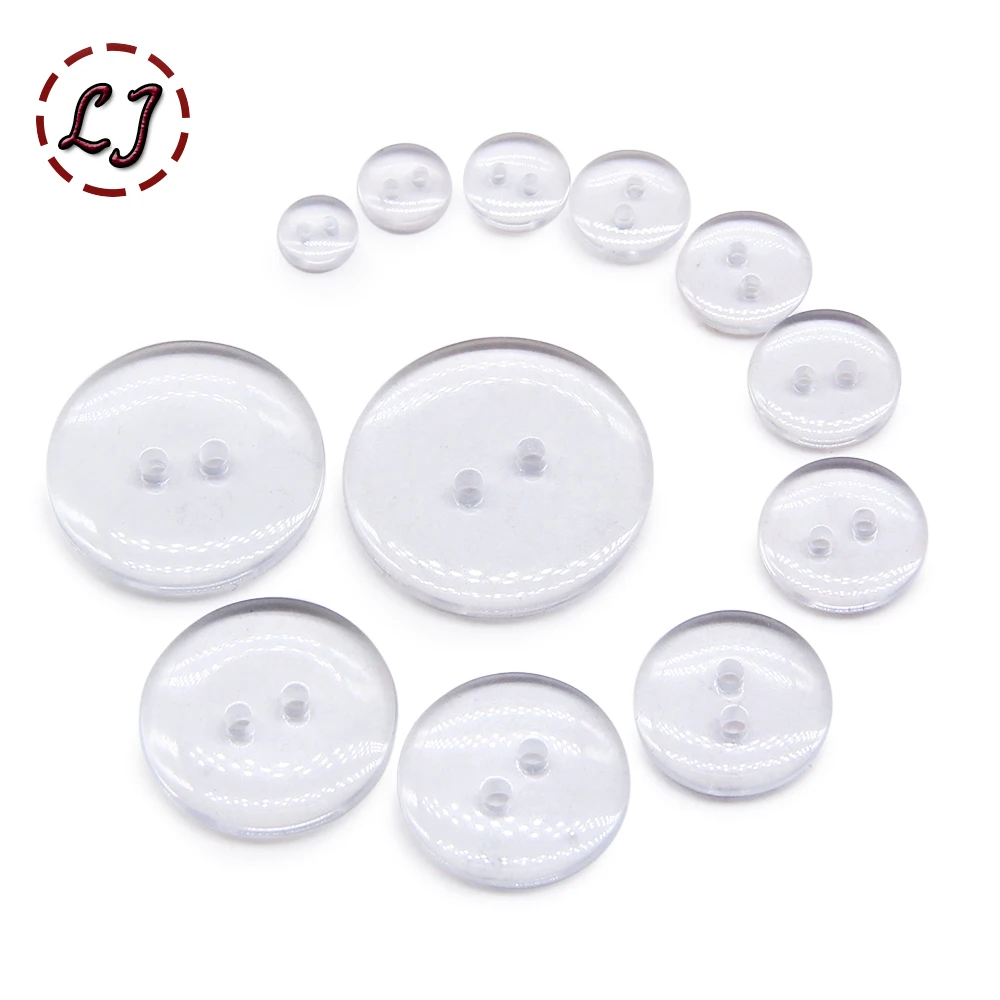 30pcs Sewing Buttons White Black Clear Shirt Decrative Button Crafts small big transparent button For Children Cloth Accessory