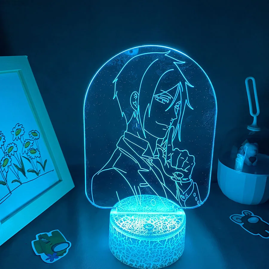 Imagem -06 - Anime Black Butler 3d Led Neon Night Lights Manga Manga Lava Lâmpadas Presente de Aniversário para Amigos Decoração de Mesa