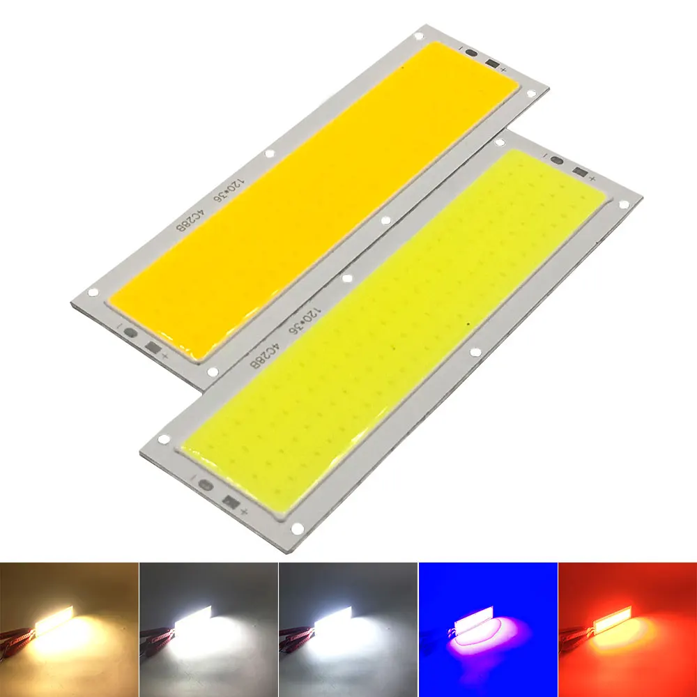 Dropshipping 12V 24 V LED Light Chip COB Panel LED Lamp DIY Car Lighting House 120mm Emitting Board Blue Red Warm Cool White