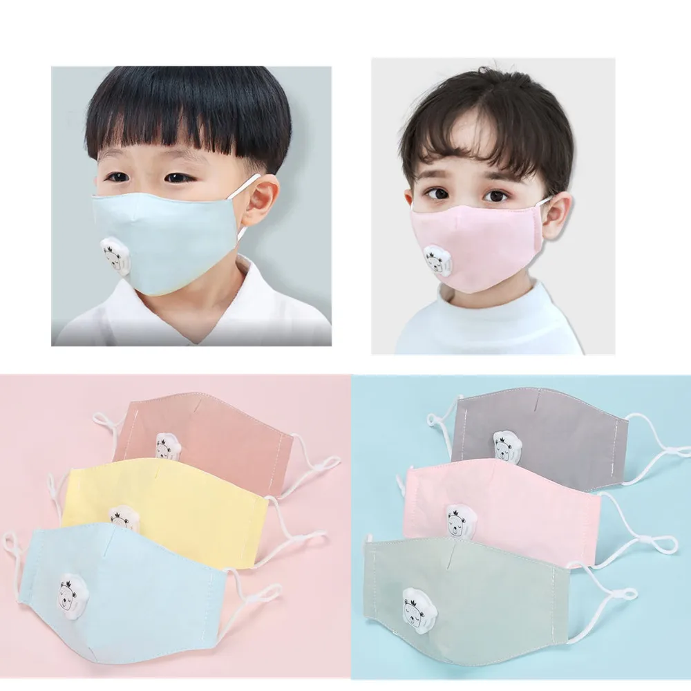 Boy Girl Anti Dust Face Mask Washing Anti PM2.5 Pollution Mask Kid Face Respirator Breathable Valve Masks Filter 3D Mouth Cover