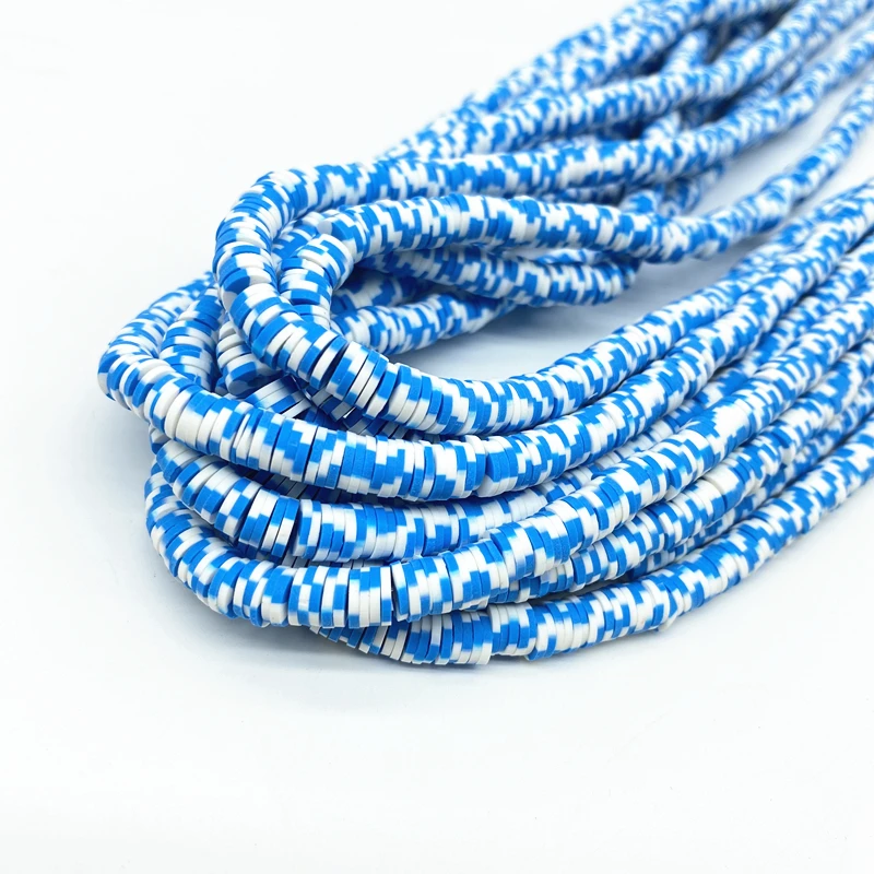 Imagen 3: Cuentas redondas planas de arcilla polimérica de 6mm, disco de Chip, espaciador suelto hecho a mano para hacer joyería DIY, pulsera, encontrar colores mezclados # RT RT