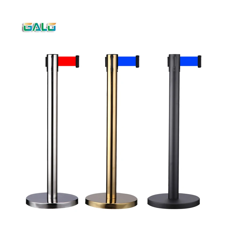 2m 3m 5m Retractable Belt Barrier Stainless Steel Crowd Control Stanchion Length and color optional