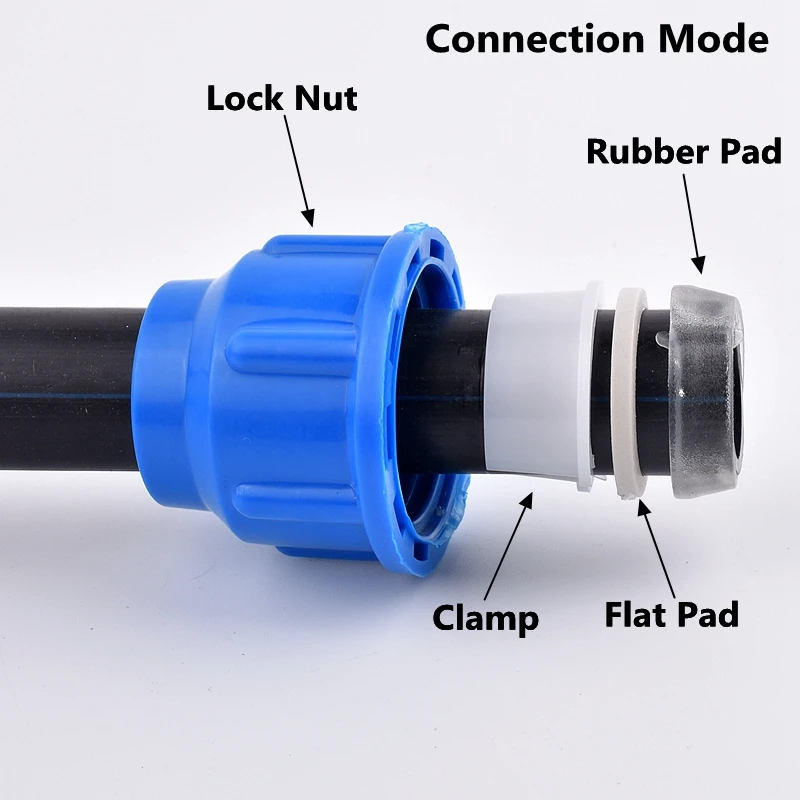 1Pcs 25mm 32mm 40mm 50mm Water Pipe Plastic Steel Core Ball Valve 3-Way Quick Connector T-Type PVC PE Fast Connection