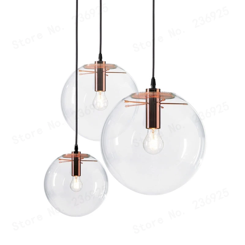 

Wonderland LED MoonLight Glass Ball Pendant Lamp Light Rose Gold Handing Luste Loft Bar Kitchen High Quality Luminaire