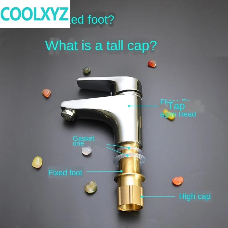 Cold and hot water faucet fixer basin basin basin basin faucet lengthened fixed foot thick basin repair refit accessories