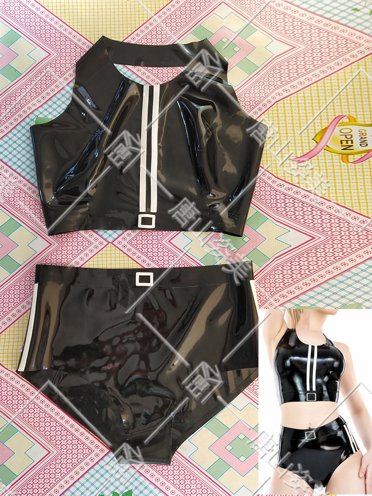 

WOMEN LATEX TOPS AND UNDERWEAR LATEX T-SHIRT AND LATEX PANTY