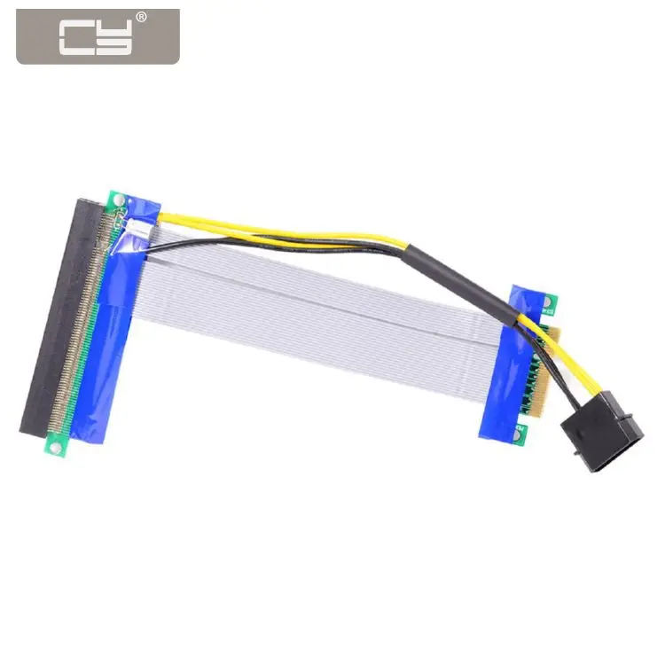 

CY PCI-E Express 4x to 16x Flex Cable Extender Converter Riser Card Adapter with 4pin Power 15cm