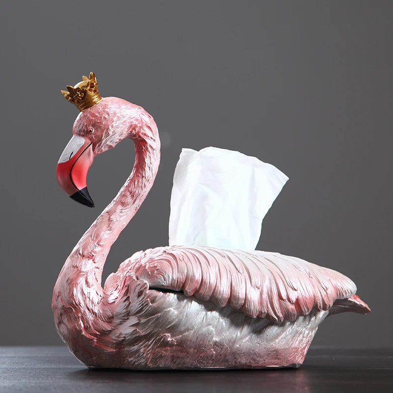 Flamingo tissue box Nordic cute girl heart creative living room  drawer tray Coffee Table Napkins Storage Box Home Decor CL51406