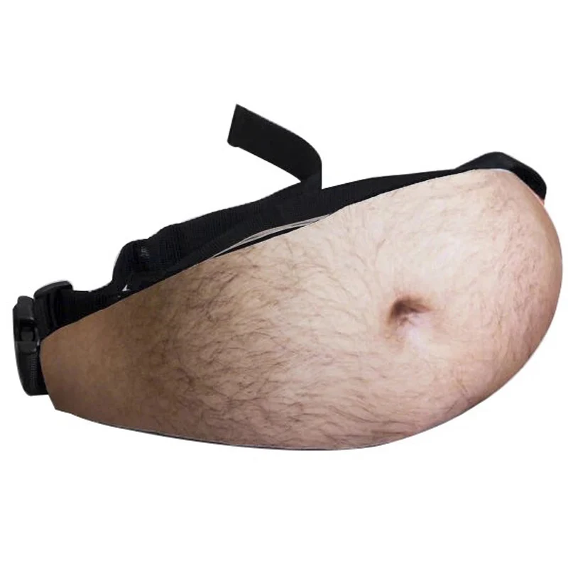 Funny Pop Dad Bod Money Belt Bag Men Travel Bags Flesh Color Creative Fanny Pack Beer Fat Belly Bum Pouch Waist Bag 2021 New