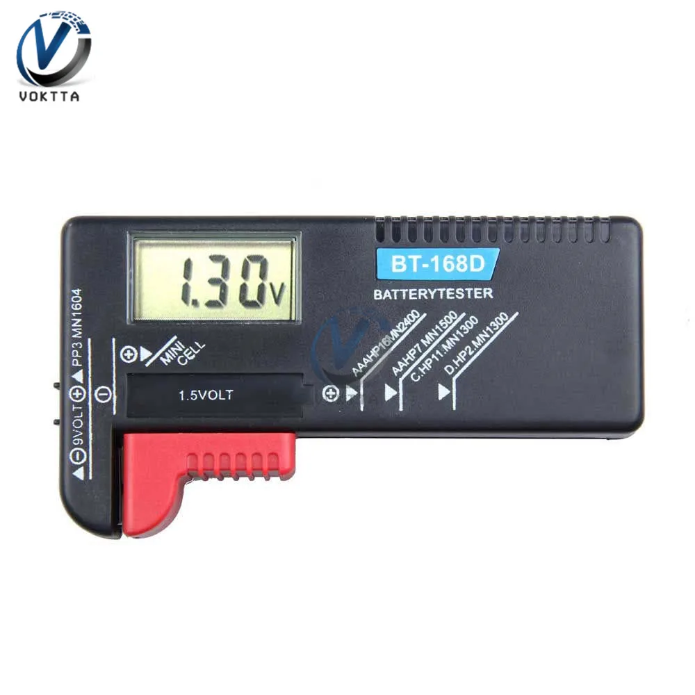 BT168D Digital Battery Capacity Tester LCD Digital/Pointer Display BT-168 CheckerAAA AA Button Cell Universal Power Supply Meter