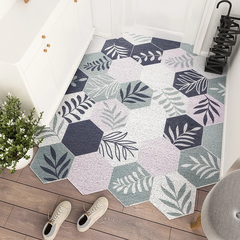 

Doormat Anti-slip PVC Silk Loop Door Mat Nordic Minimalist Kitchen Bathroom Living Room Door Mat Rug Custom Entrance Doormat