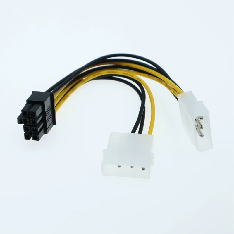 0.15m 8pin PCI Express Male to Dual LP4 4-Pin Molex IDE PCI-E Graphics Card Power Cable for Computer Case Motherboard