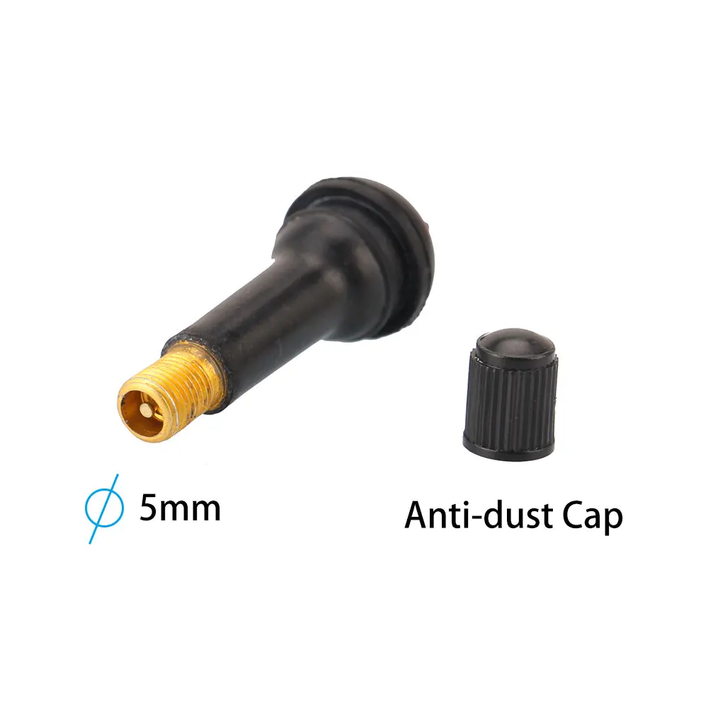 TR414 Snap In Tire Valve Stems Black Rubber with Dust Cap for Car Tire Repair