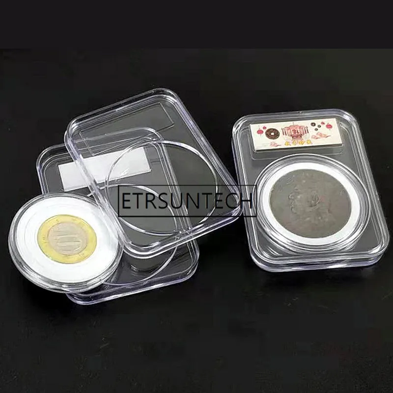 

300pcs Case Display Coin Capsule Anti Scratch Transparent Gaine Dustproof Container Protective Storage Box Organizer