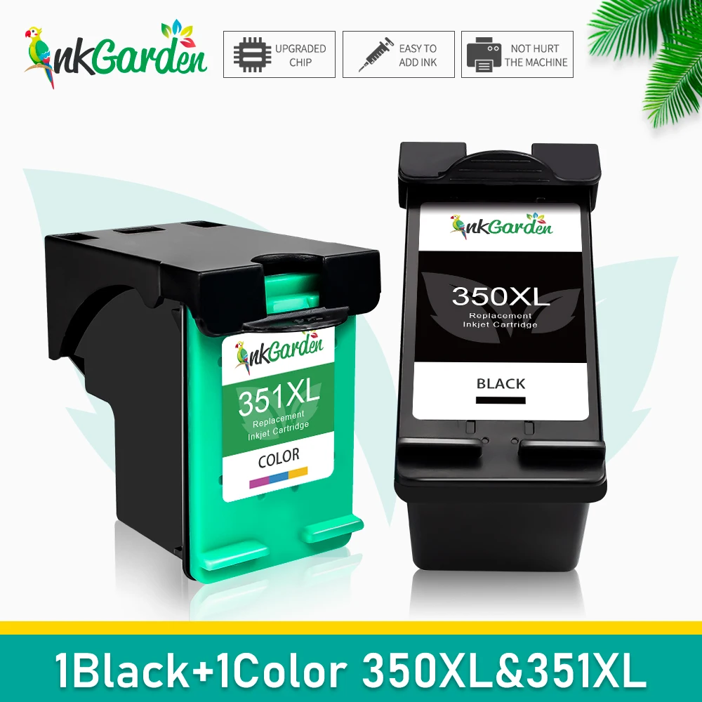 InkGarden Replacement HP 350 XL - HP 351 XL Compatible - HP 350XL Black and HP 351XL Remanufactured Color Cartridges