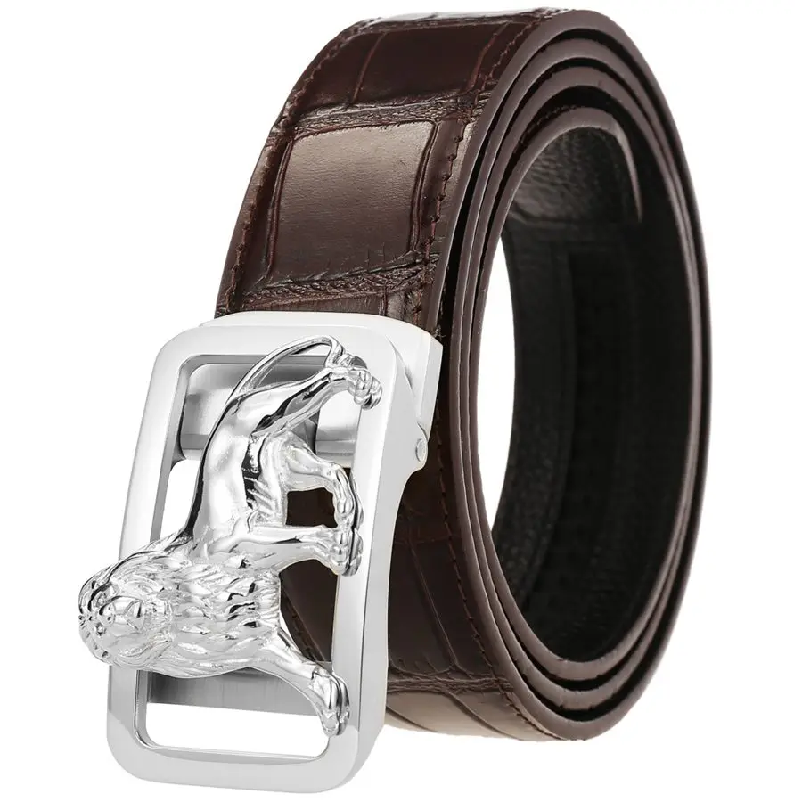 

Genuine Leather Waistband Ratchet Luxury Strape Male Belt Automatic Belts for Men